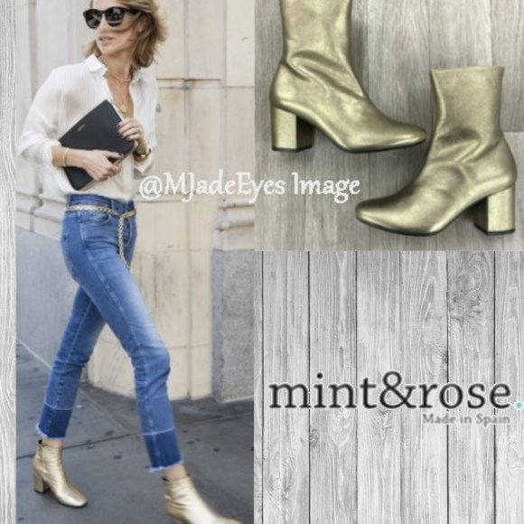 🆕️ Anthropologie Mint & Rose Leather Ankle Boot 6 - Picture 3 of 7